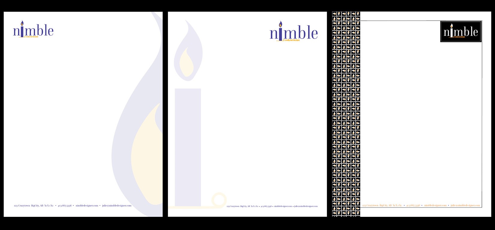 image of the Nimble logo iterations Julie made for a class project