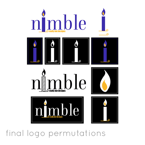 image of the Nimble logo iterations Julie made for a class project