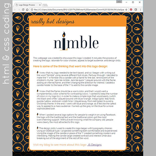 image of the Nimble logo iterations Julie made for a class project
