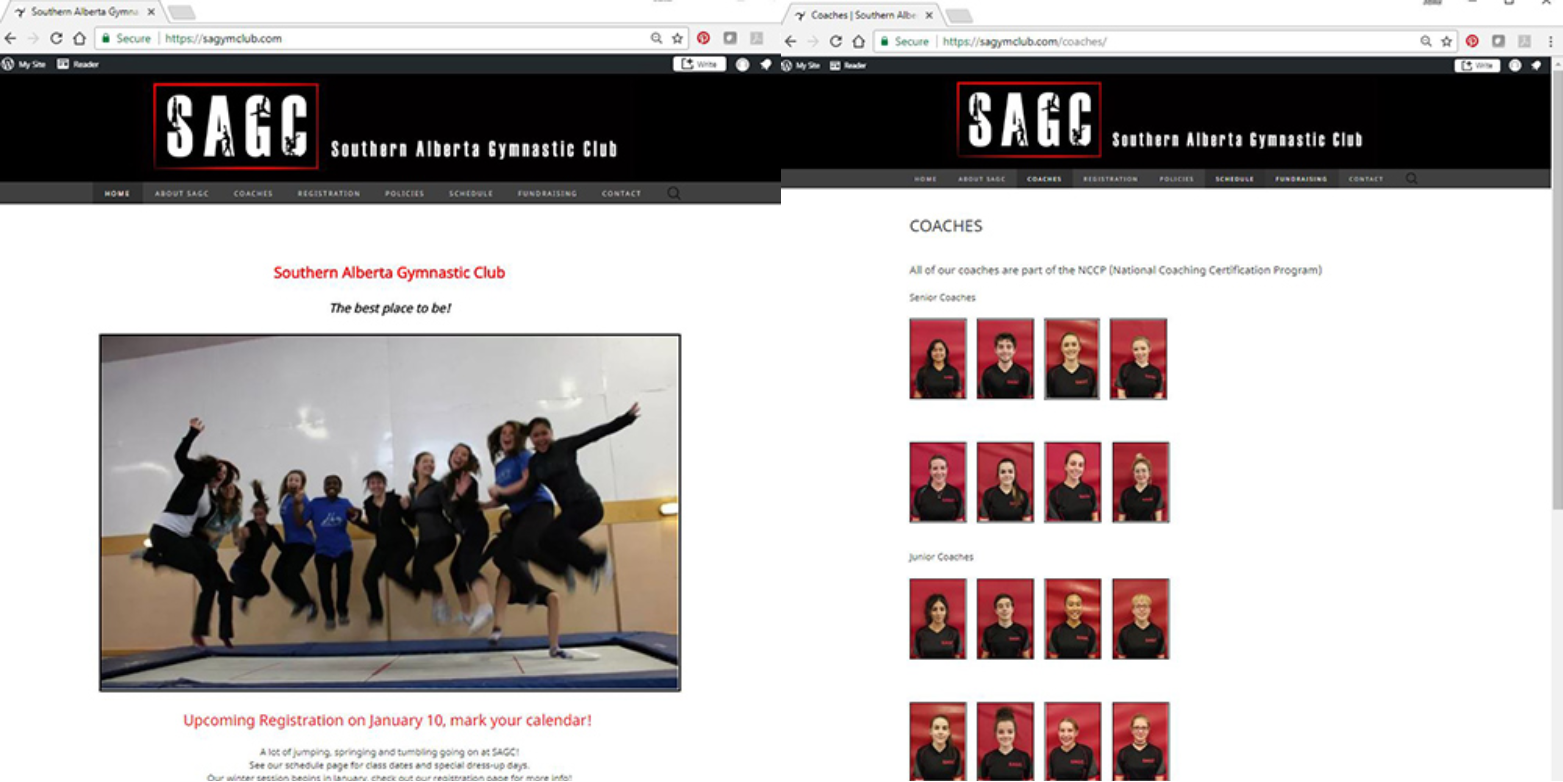 Julie's First Website for Someone Else - Gymnastics Club