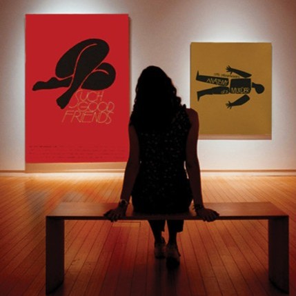 Spackalicious Designs Gallery Image, Links to information about an Illustrator and Photoshop project for a class designing a mailer for a fictitious art gallery display about Saul Bass.