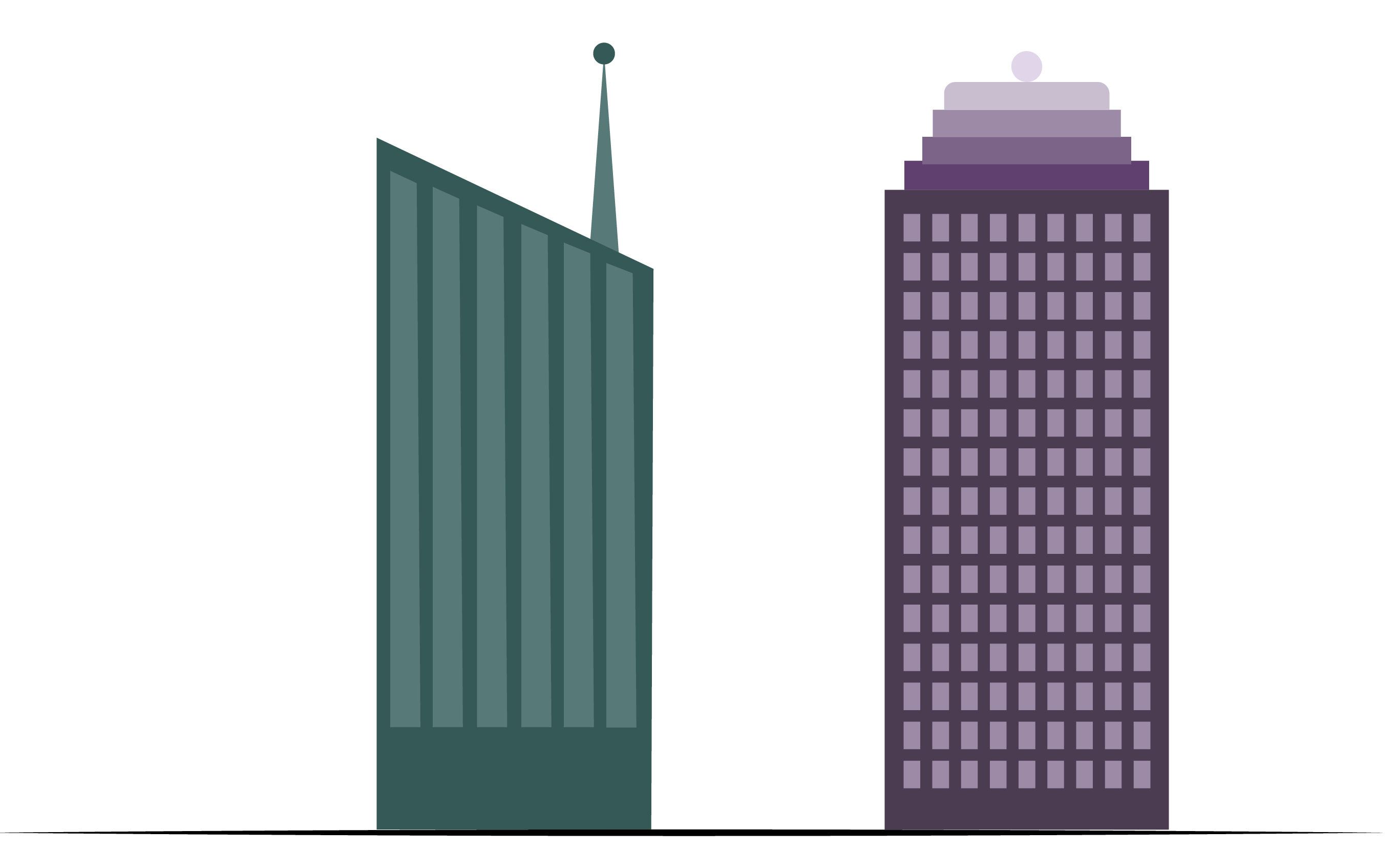 Tall buildings from Julie's class project using Adobe Illustrator to make a city scene.