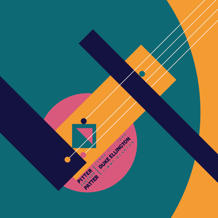 Album Cover designed by Julie Spackman for Duke Ellington's Pitter Panther Patter