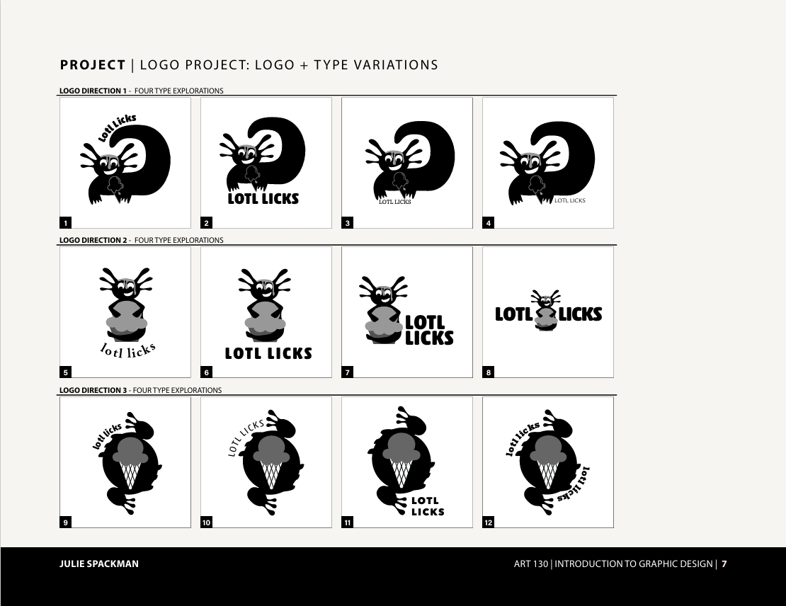 Lotl Licks Ice Cream Shoppe Logo Design Process