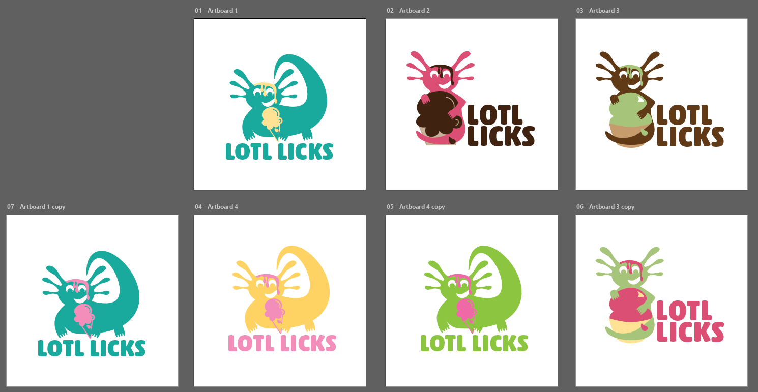 Lotl Licks Ice Cream Shoppe Logo Design Process
