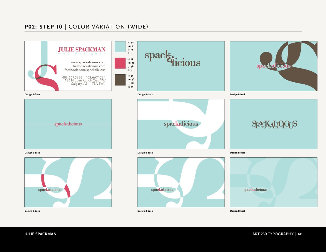 Design Process for Julie's Business Cards