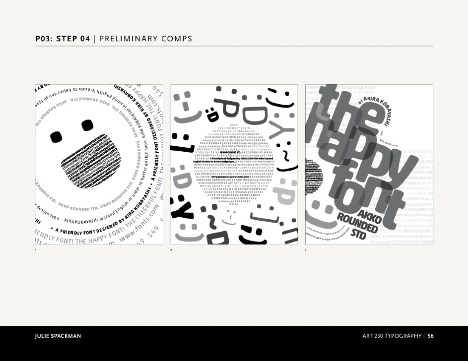 Design Process of Julie's class assignment for a Typography Poster