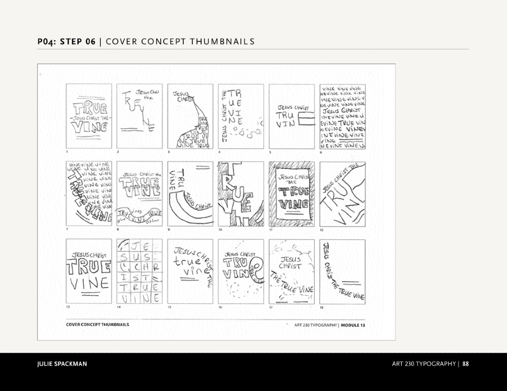 Images from the Design Process to create a 7x10 Booklet of a Conference Talk