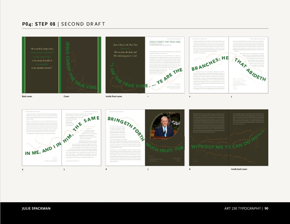 Images from the Design Process to create a 7x10 Booklet of a Conference Talk