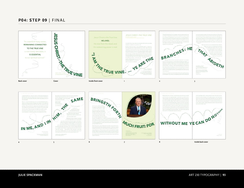 Images from the Design Process to create a 7x10 Booklet of a Conference Talk