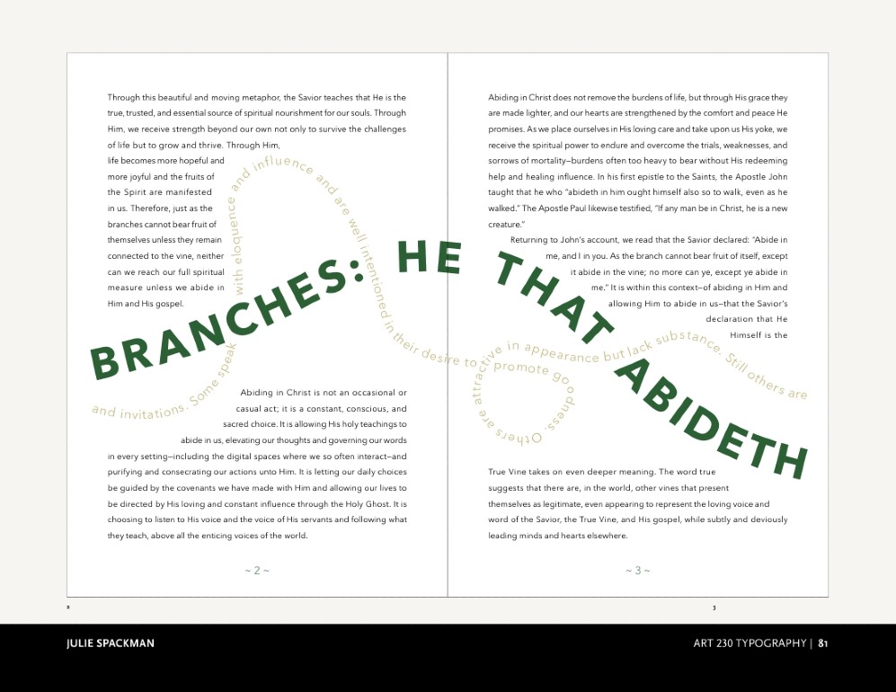 Images from the Design Process to create a 7x10 Booklet of a Conference Talk
