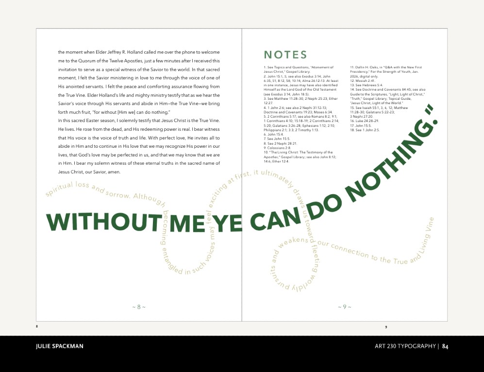 Images from the Design Process to create a 7x10 Booklet of a Conference Talk